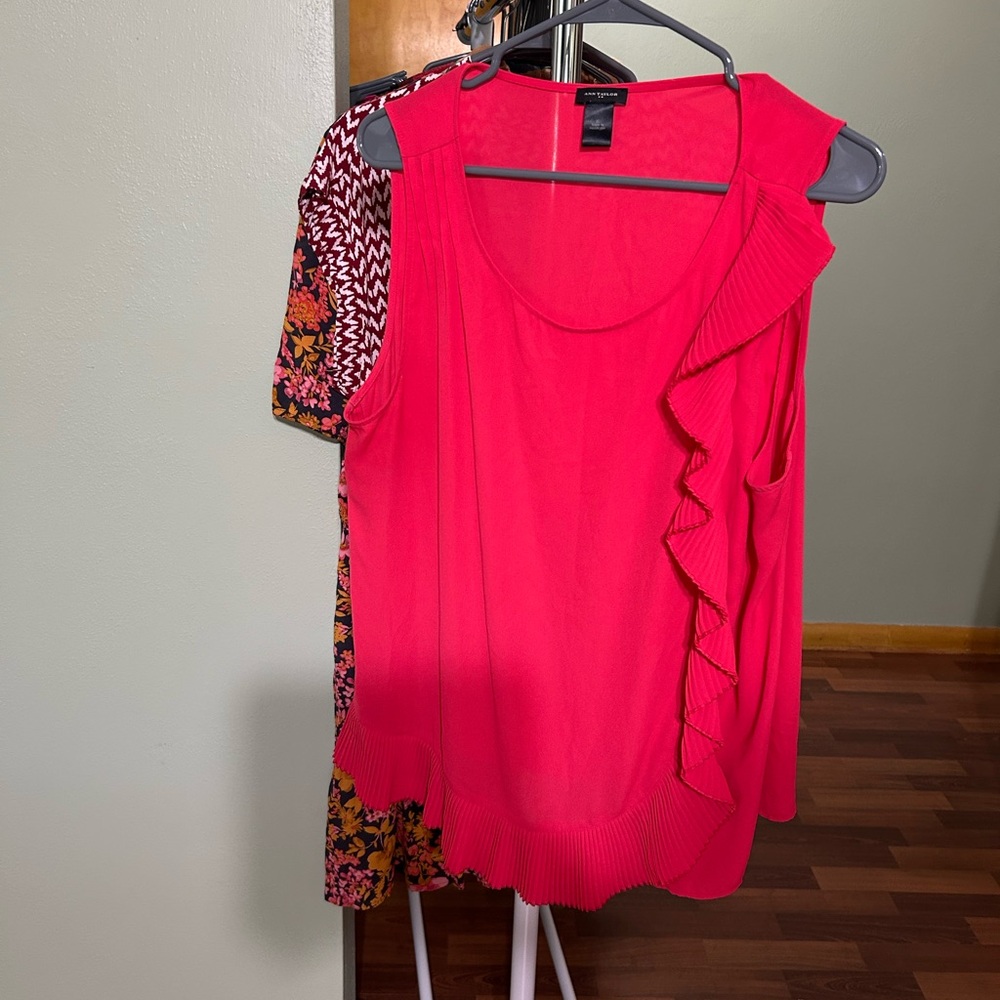 Ann Taylor Vibrant Red Top